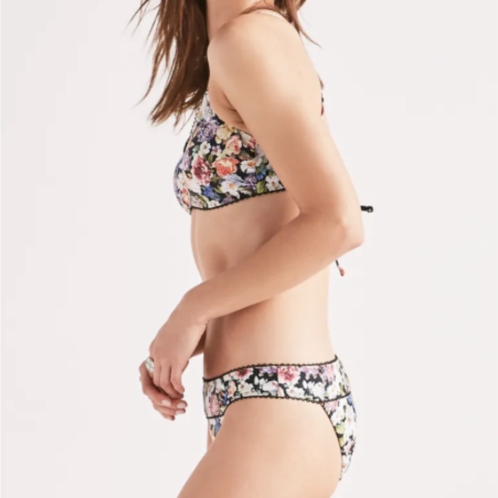 🆕 Lucky Brand NWT floral bikini set halter two piece swimwear boho beachwear S